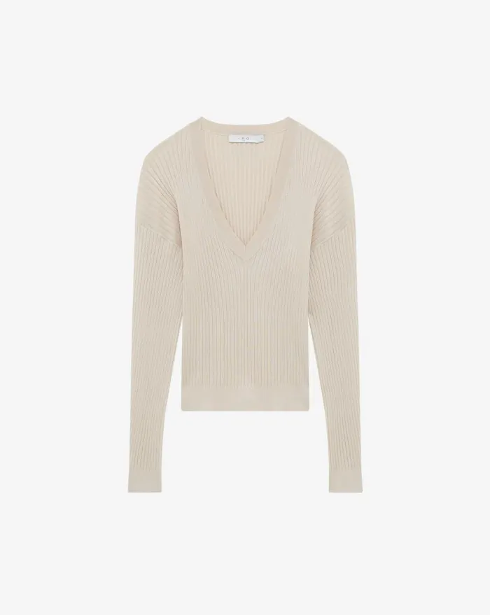 IRO MILOU VNECK SILK SWEATER Black Women Knits
