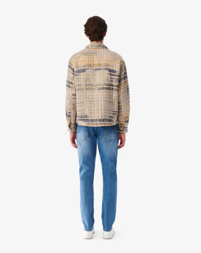 IRO OLIVER TWEED OVERSHIRT Mixed Beige Men Jackets and Coats