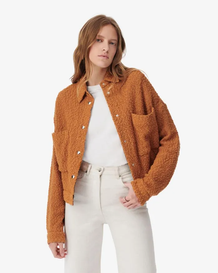 IRO PABLI CROPPED JACKET Cognac Women Jackets and Coats