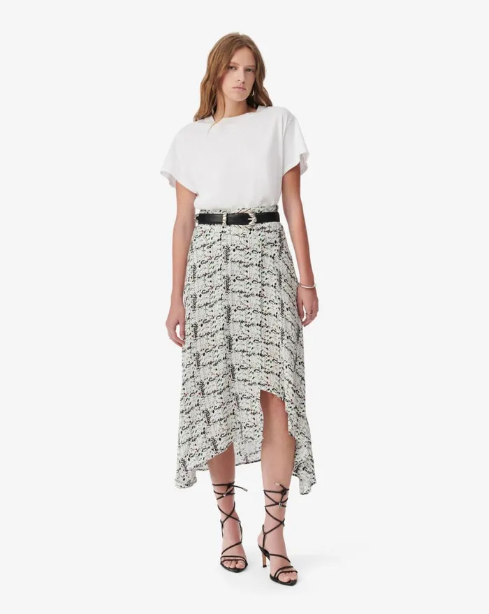IRO ROSILA PRINTED LONG SKIRT Multico White Women Shorts and Skirts