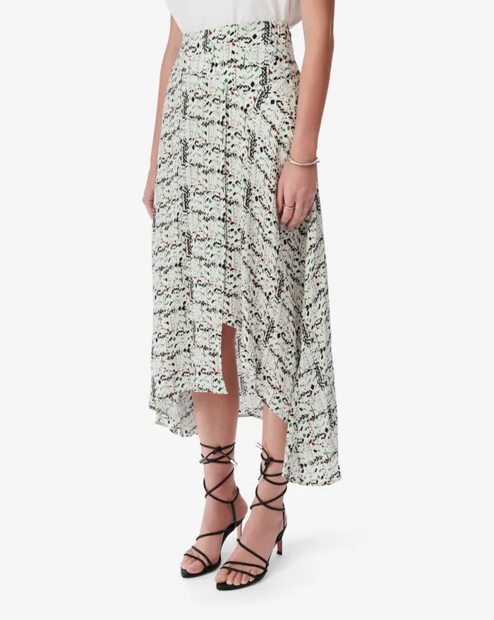 IRO ROSILA PRINTED LONG SKIRT Multico White Women Shorts and Skirts