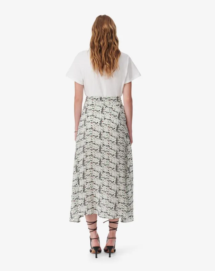 IRO ROSILA PRINTED LONG SKIRT Multico White Women Shorts and Skirts