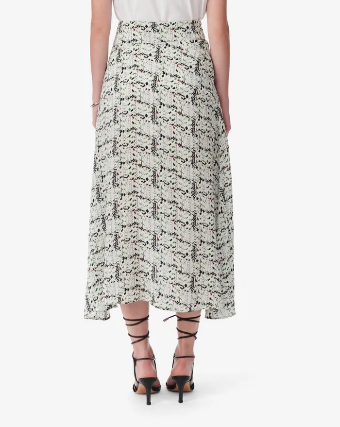 IRO ROSILA PRINTED LONG SKIRT Multico White Women Shorts and Skirts