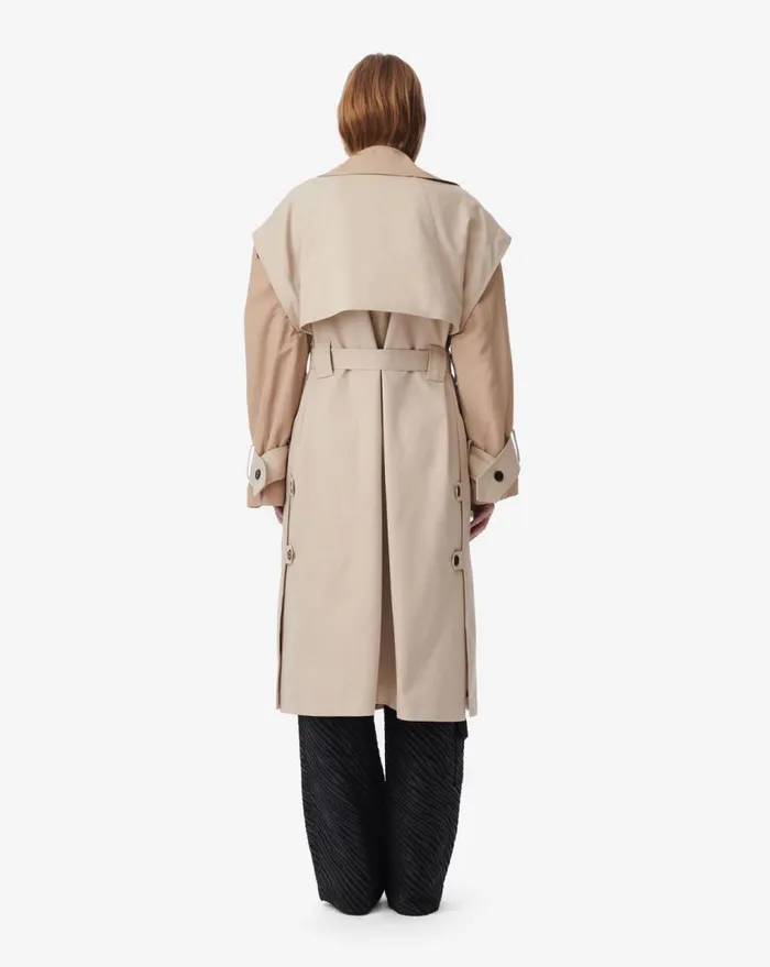 IRO RUIZ LONG TWOTONED TRENCH COAT Beige Women Jackets and Coats