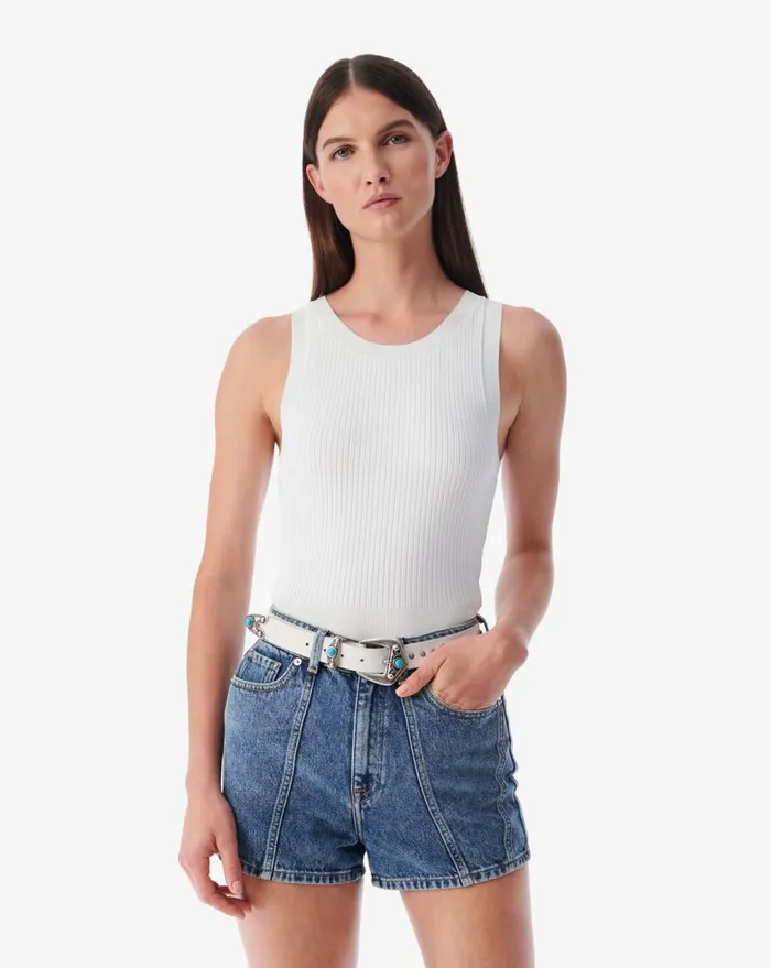 IRO THANA RIBBED SLEEVELESS SWEATER Black Women Knits