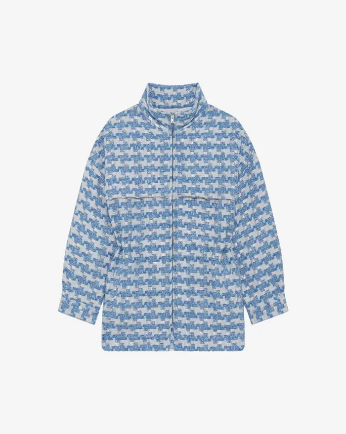 IRO TINAT LONG LUREX TWEED JACKET Bluesilver Women Jackets and Coats