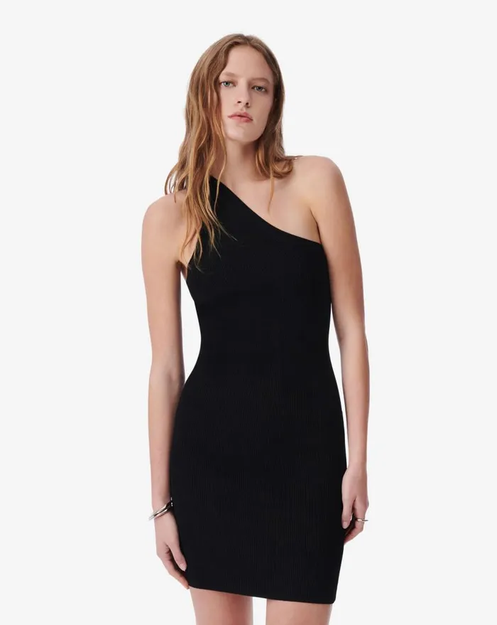IRO TUZAL ASYMMETRIC KNIT DRESS Black Women Dresses