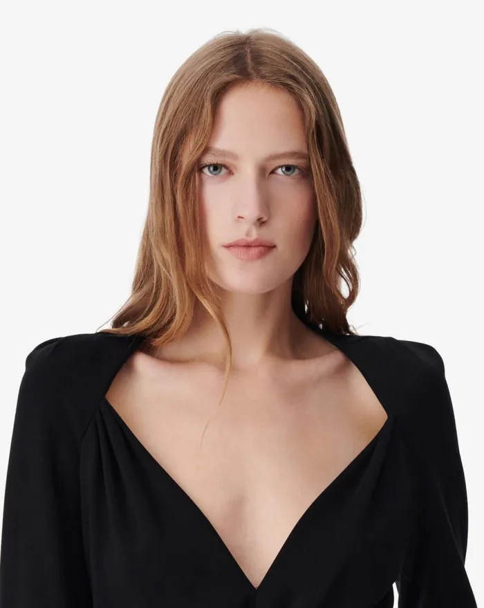 IRO ULIE VNECK TOP Black Women Tops and Shirts