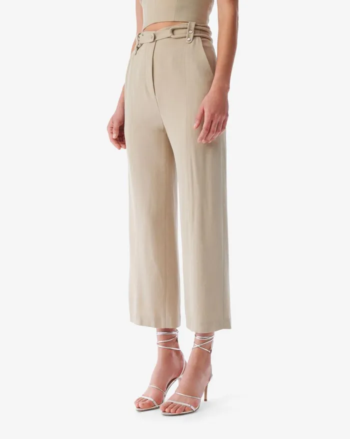 IRO VIMIEL HIGHWAISTED STRAIGHTLEG PANTS Sabbia Women Trousers
