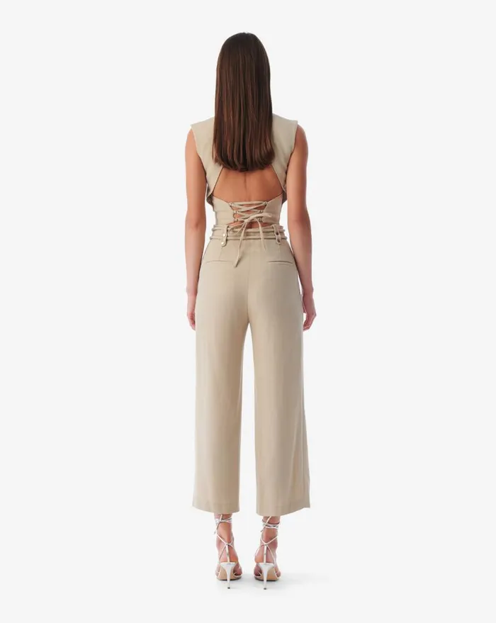 IRO VIMIEL HIGHWAISTED STRAIGHTLEG PANTS Sabbia Women Trousers