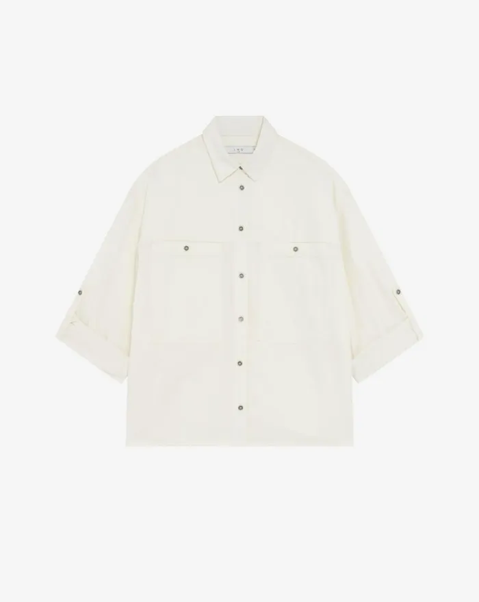 IRO VITOS DENIM SHIRT Light Blue Women Tops and Shirts