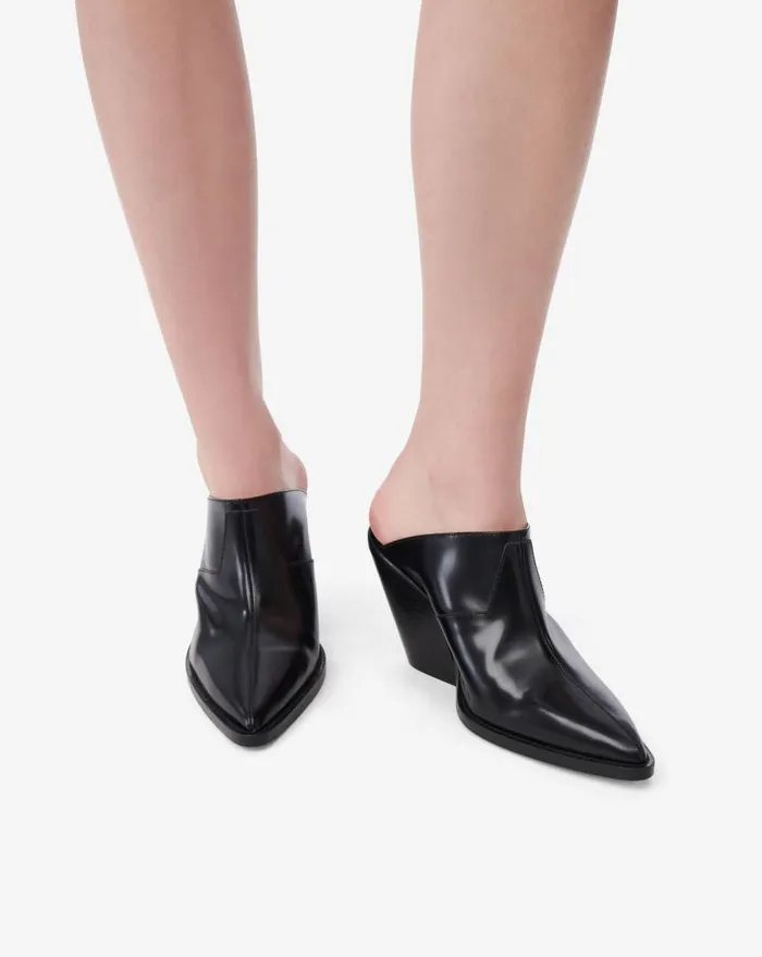 IRO ZOLA GLOSSY MULES Glossy Black Women Sandals