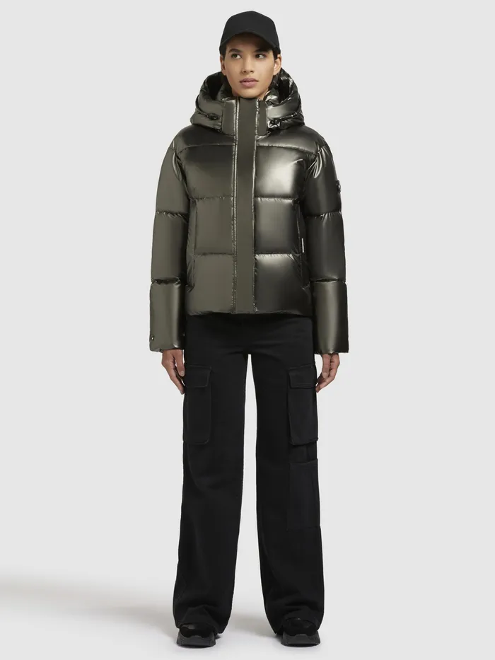 Jacke DEVINA SHINY Khaki Khaki Women Quilted Jackets KHUJO