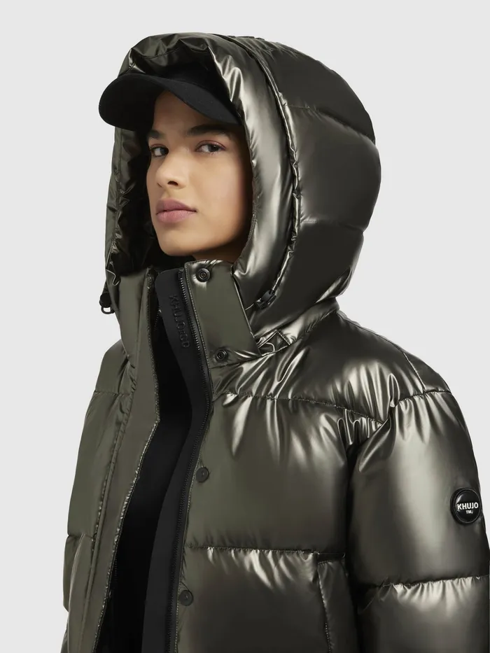 Jacke DEVINA SHINY Khaki Khaki Women Quilted Jackets KHUJO