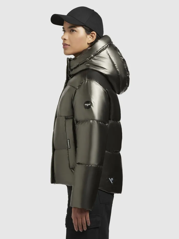Jacke DEVINA SHINY Khaki Khaki Women Quilted Jackets KHUJO