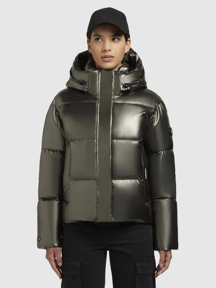 Jacke DEVINA SHINY Khaki Khaki Women Quilted Jackets KHUJO