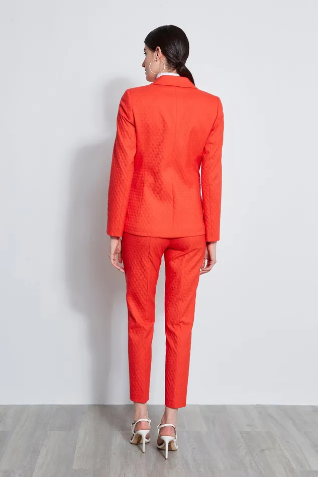 Jackets and Blazers Women Elie Tahari Jacquard Stretch Panel Blazer TOMATO