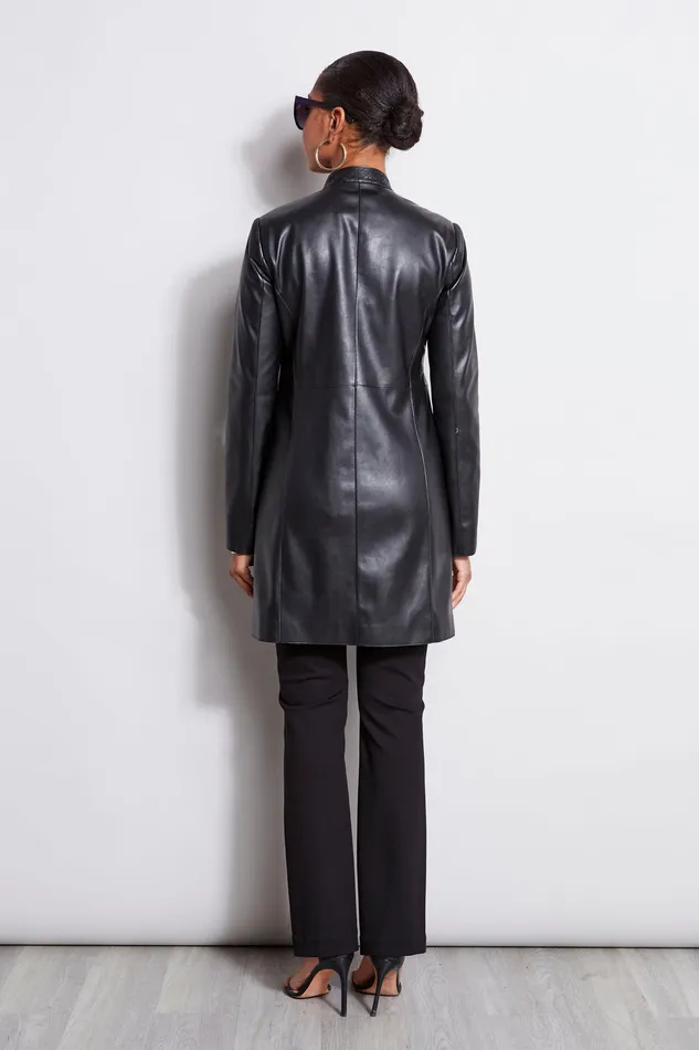 Jackets and Blazers Women Elie Tahari Laser Cut Vegan Topper BLACK