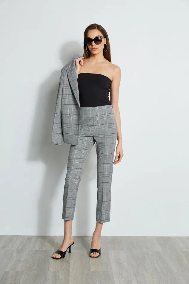 Jackets and Blazers Women Elie Tahari Plaid Single Button Blazer MADELYN PLAID