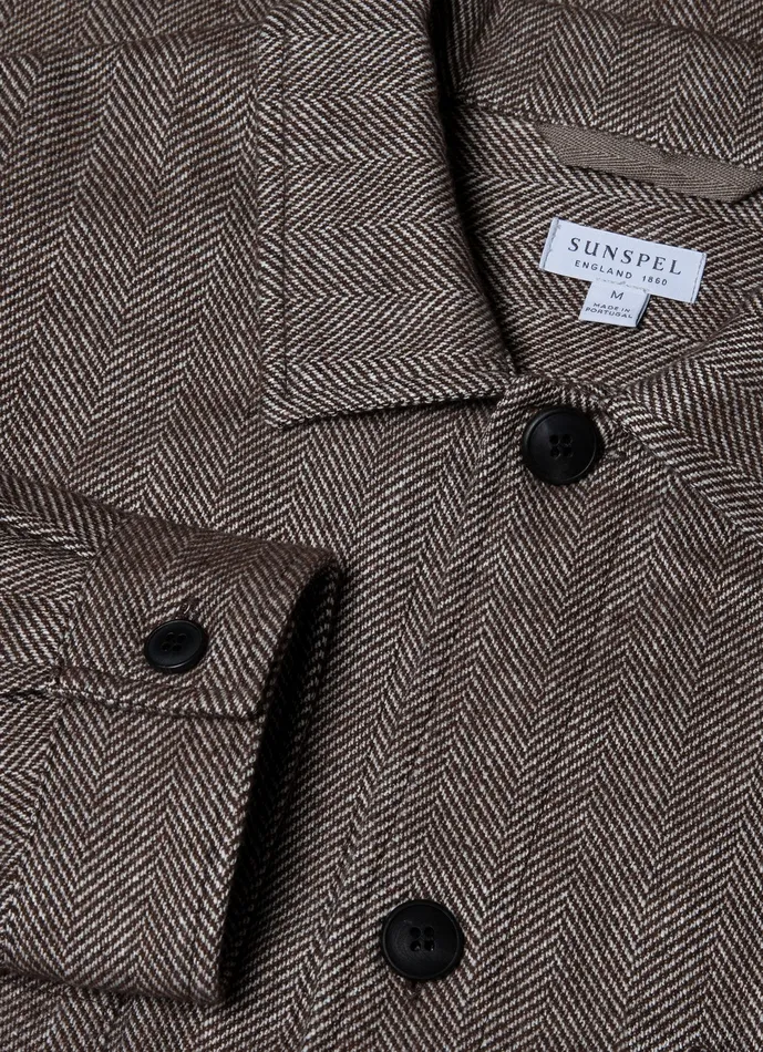 Jackets and Coats ussunspel Men Herringbone Overshirt Light Brown Jackets and Coats ussunspel Men Herringbone Overshirt Light Brown
