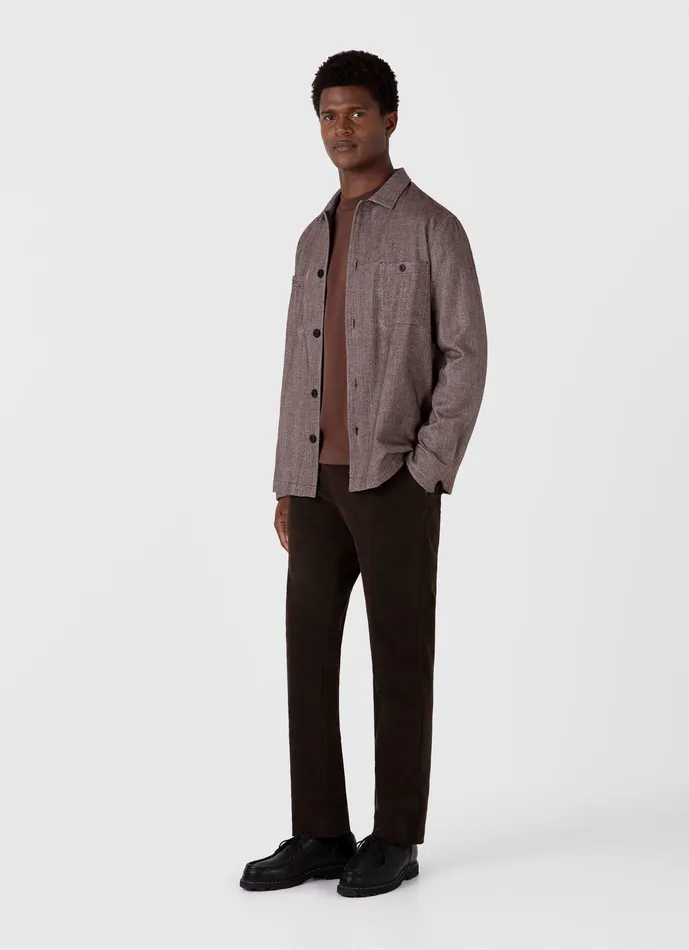 Jackets and Coats ussunspel Men Herringbone Overshirt Light Brown Jackets and Coats ussunspel Men Herringbone Overshirt Light Brown