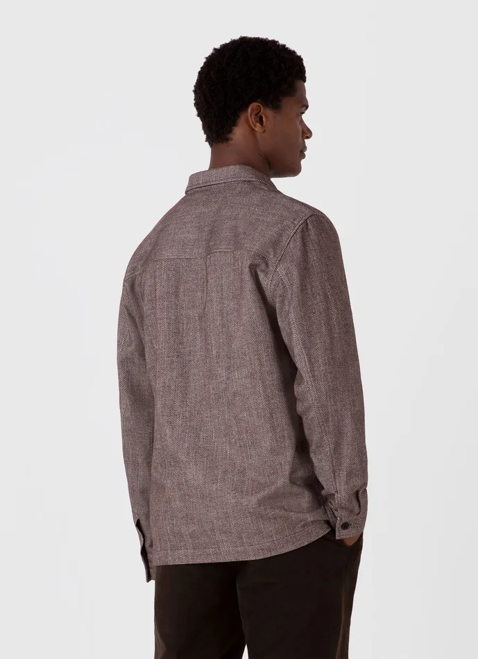 Jackets and Coats ussunspel Men Herringbone Overshirt Light Brown Jackets and Coats ussunspel Men Herringbone Overshirt Light Brown