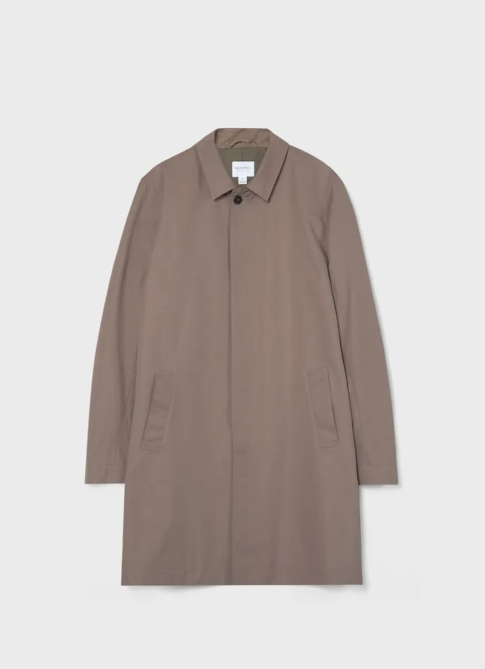 Jackets and Coats ussunspel Men Showerproof Cotton Mac Dark Stone