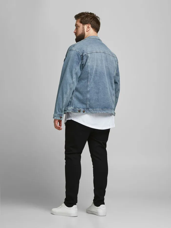 Jackets JACK and JONES Mens ALVIN 002 PLUS SIZE DENIM JACKET Blue Blue Denim