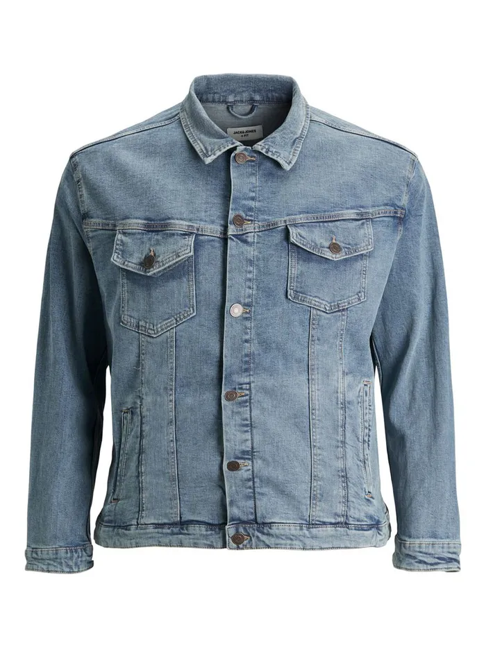 Jackets JACK and JONES Mens ALVIN 002 PLUS SIZE DENIM JACKET Blue Blue Denim