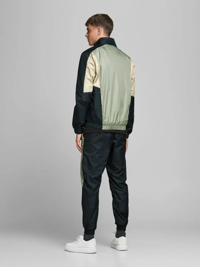 Jackets JACK and JONES Mens BLOCKED TRACK JACKET Green Sea Spray