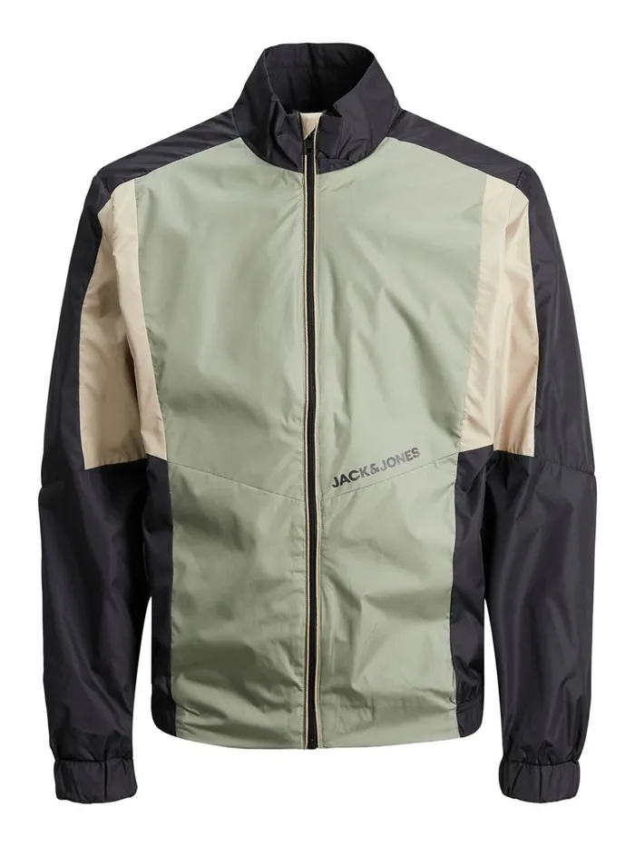 Jackets JACK and JONES Mens BLOCKED TRACK JACKET Green Sea Spray