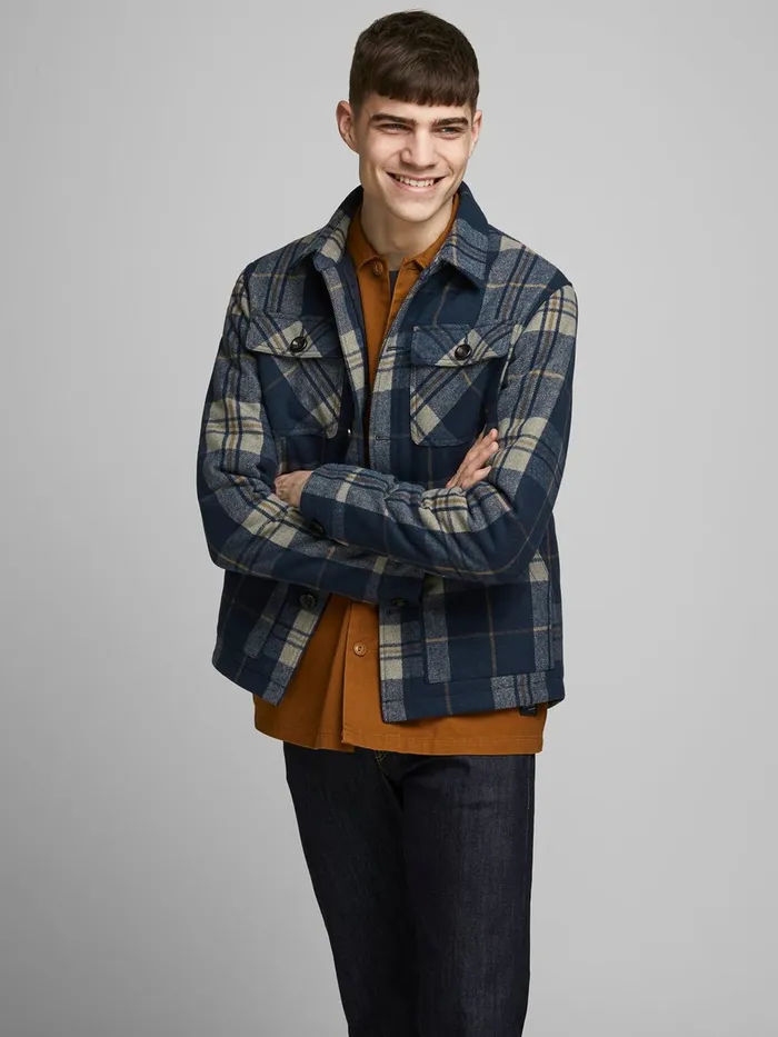 Jackets JACK and JONES Mens CHECKED WOOL JACKET Blue Navy Blazer