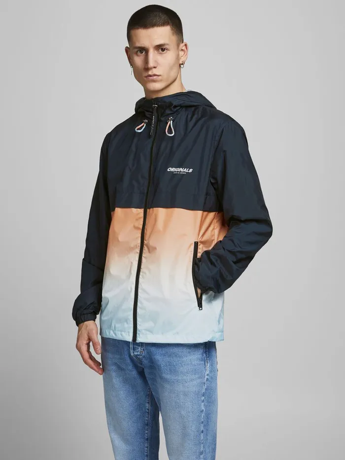 Jackets JACK and JONES Mens COLOUR BLOCK LIGHTWEIGHT JACKET Blue Dark Navy
