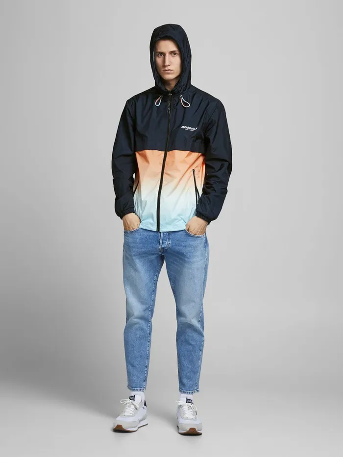 Jackets JACK and JONES Mens COLOUR BLOCK LIGHTWEIGHT JACKET Blue Dark Navy