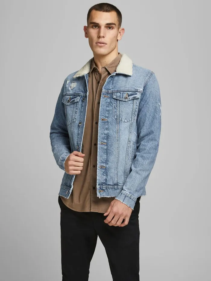 Jackets JACK and JONES Mens JEAN NA 141 DENIM JACKET Blue Blue Denim