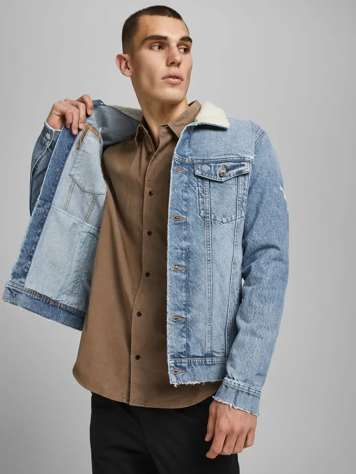 Jackets JACK and JONES Mens JEAN NA 141 DENIM JACKET Blue Blue Denim