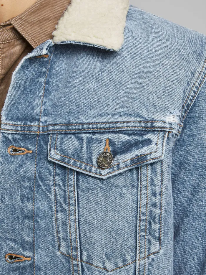 Jackets JACK and JONES Mens JEAN NA 141 DENIM JACKET Blue Blue Denim
