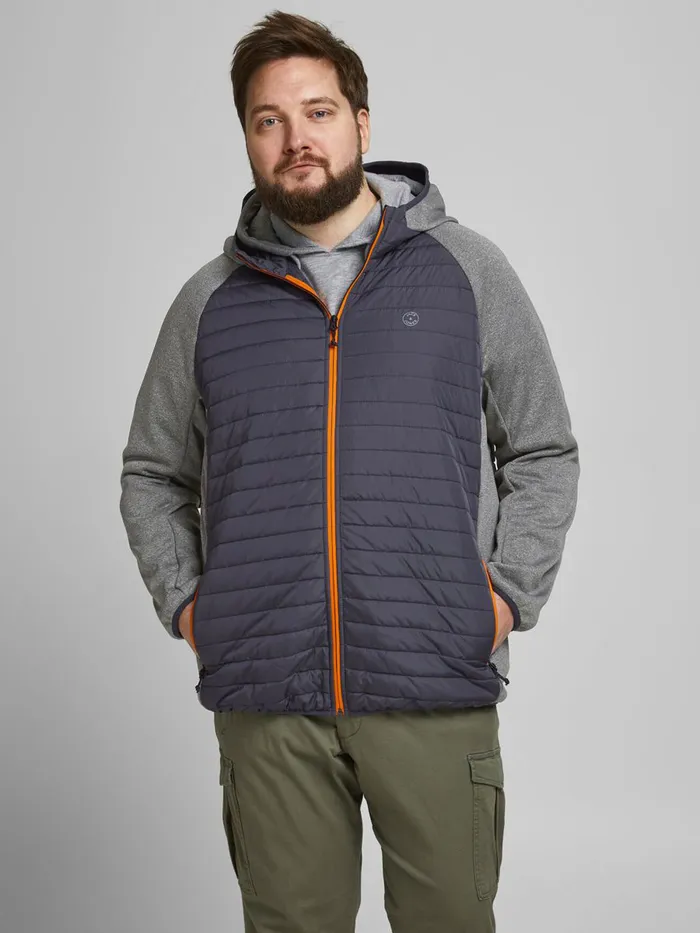 Jackets JACK and JONES Mens QUILTED PLUS SIZE JACKET Grey Grey Melange