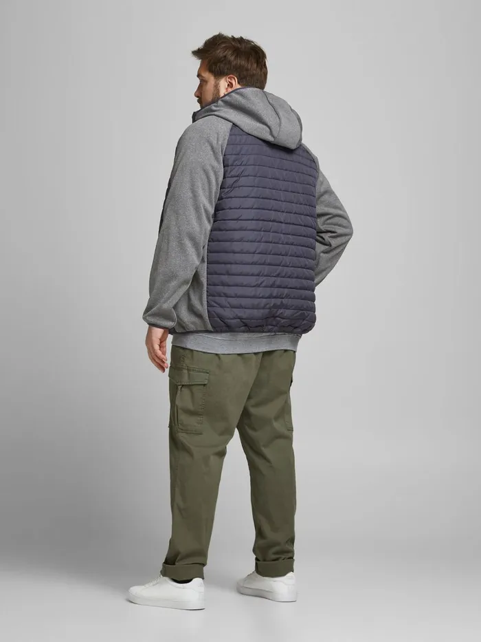 Jackets JACK and JONES Mens QUILTED PLUS SIZE JACKET Grey Grey Melange