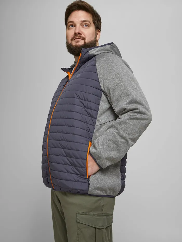 Jackets JACK and JONES Mens QUILTED PLUS SIZE JACKET Grey Grey Melange