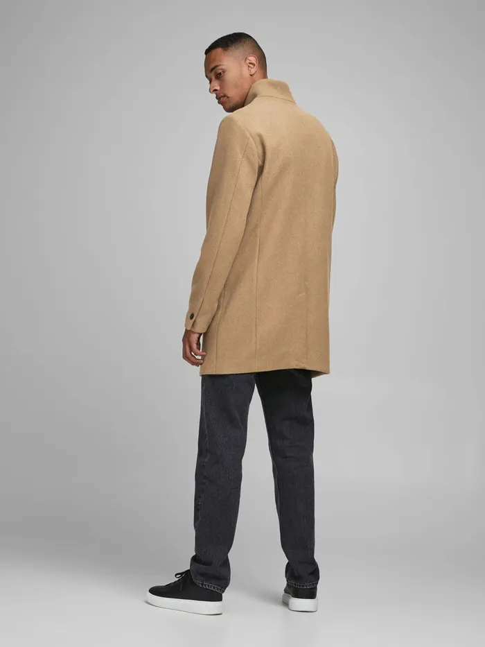 Jackets JACK and JONES Mens RECYCLED WOOL BLEND COAT Beige Khaki