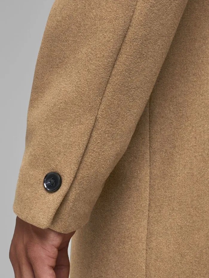 Jackets JACK and JONES Mens RECYCLED WOOL BLEND COAT Beige Khaki