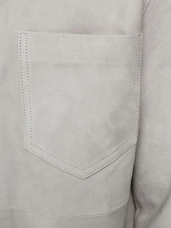 Jackets JACK and JONES Mens SUEDE OVERSHIRT Grey White Pepper