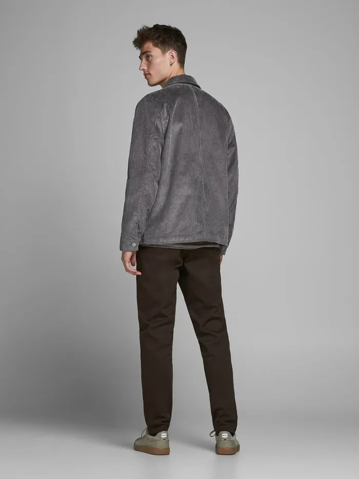 Jackets JACK and JONES Mens UTILITY CORDUROY JACKET Grey Charcoal Gray