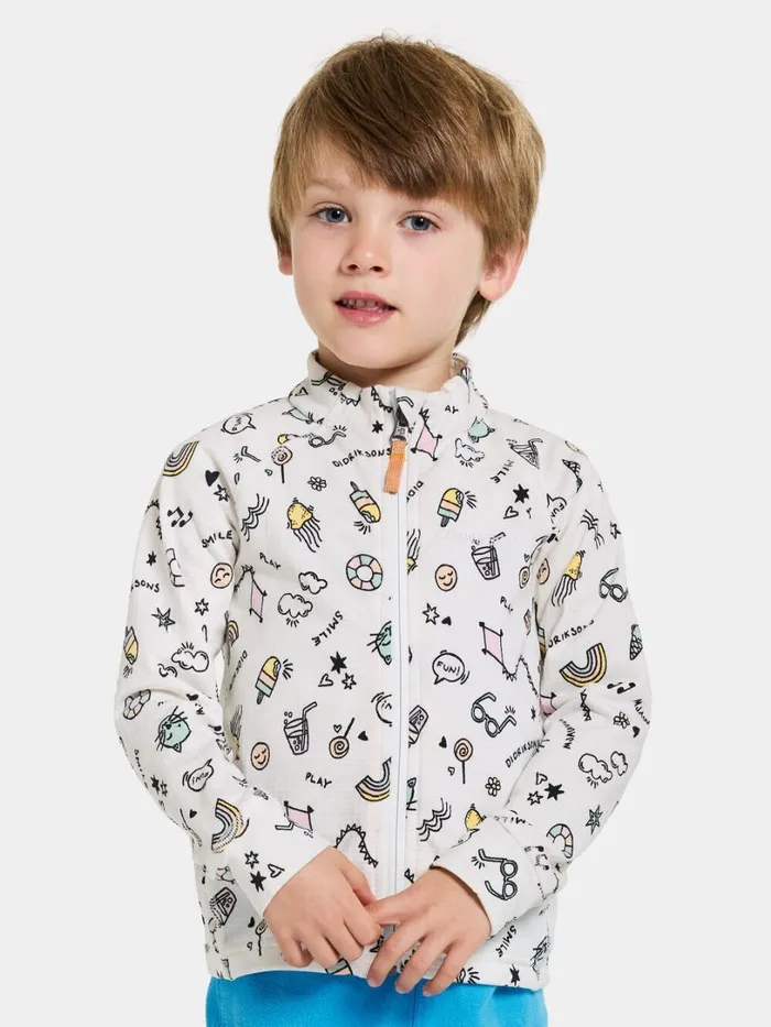 Jadis Printed Kids039 Full Zip Doodle Multi Kids Didriksons Fleece and Midlayers