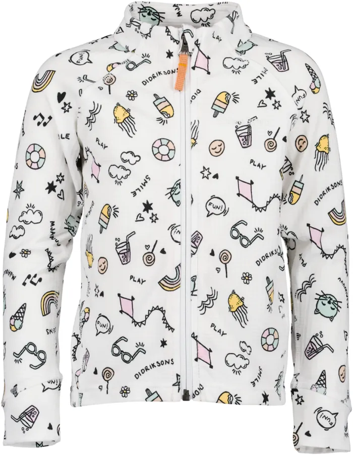 Jadis Printed Kids039 Full Zip Doodle Multi Kids Didriksons Fleece and Midlayers