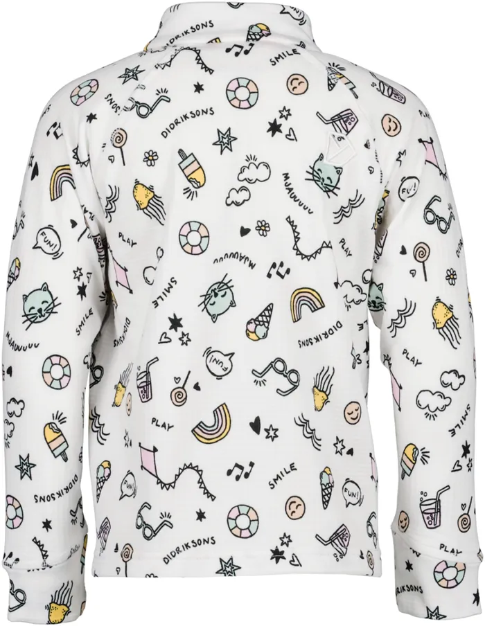 Jadis Printed Kids039 Full Zip Doodle Multi Kids Didriksons Fleece and Midlayers