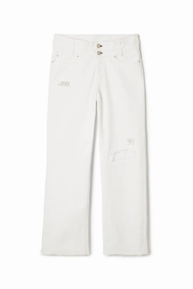 Jeans And Trousers Men Desigual Long Denim Pants White