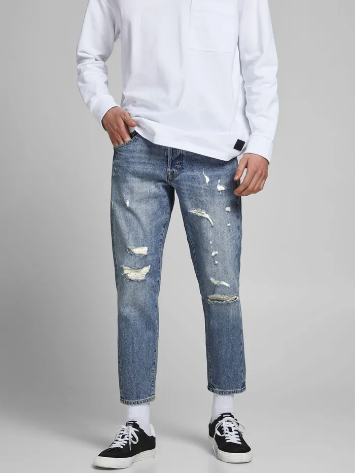 Jeans JACK and JONES Mens FRANK LEEN AM 435 PCW TAPERED FIT JEANS Blue Blue Denim Jeans JACK and JONES Mens FRANK LEEN AM 435 PCW TAPERED FIT JEANS Blue Blue Denim