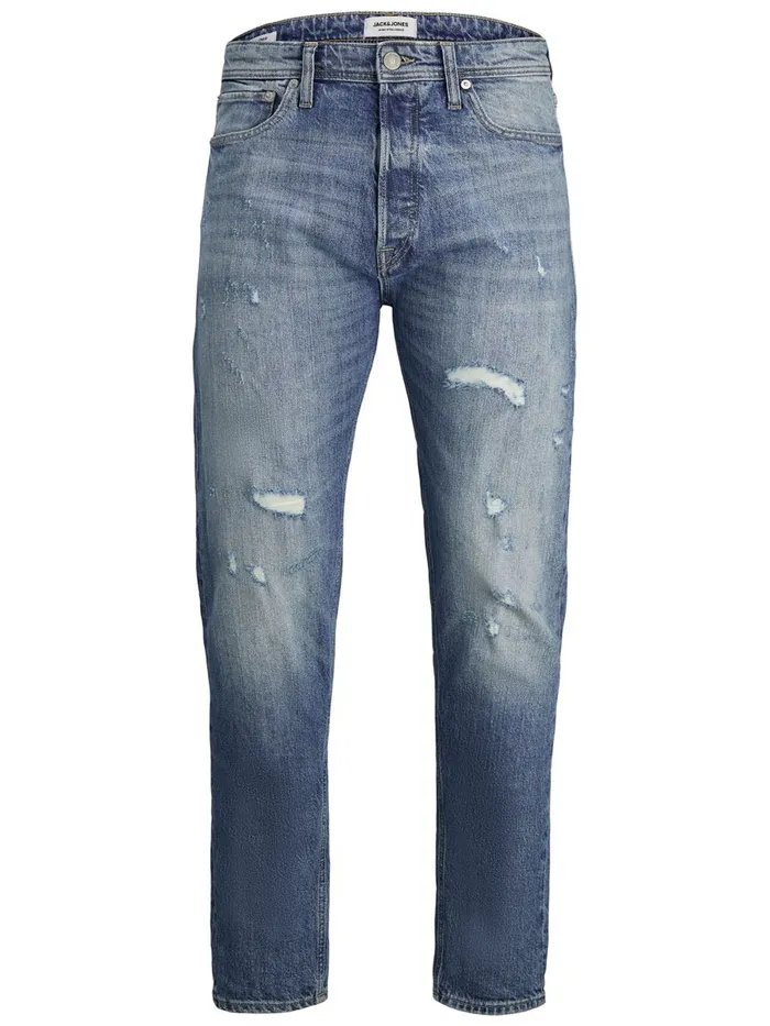Jeans JACK and JONES Mens FRANK LEEN AM 435 PCW TAPERED FIT JEANS Blue Blue Denim